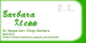 barbara klepp business card